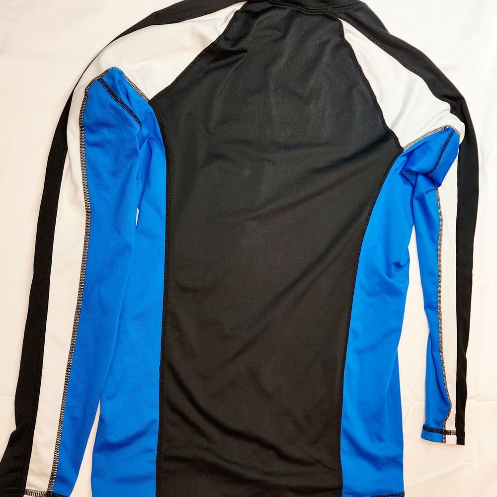 Quiksilver Black and Blue Long Sleeve Rash Guard Mens Size XL - Picture 2 of 7